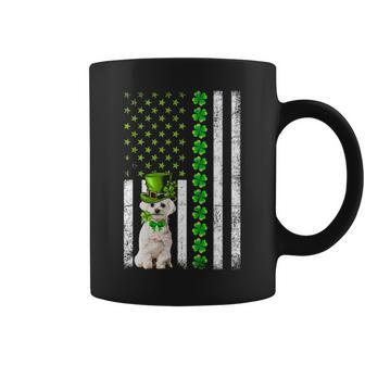 American Flag Maltese Dog St Patricks Day Coffee Mug | Mazezy