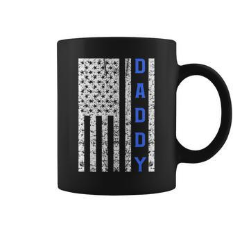 American Flag Police Dad For Cop Father's Day Coffee Mug - Monsterry