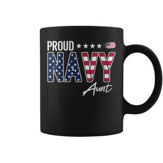 American Flag Proud Navy Aunt Coffee Mug - Monsterry