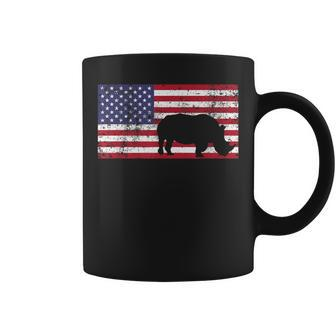 American Flag Rhino Rhinoceros 4Th Of July Usa Coffee Mug - Monsterry CA