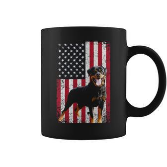 American Flag Rottweiler Dog Lover 4Th Of July Dog Coffee Mug | Mazezy