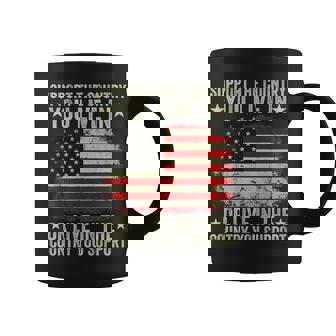 American Flag Support The Country You Live In Back Coffee Mug | Mazezy