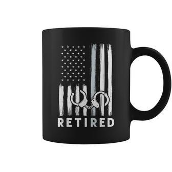 American Flag Thin Silver Line Retired Correction Officer Coffee Mug - Thegiftio UK