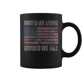 American Flag United We Stand Divided We Fall Women Coffee Mug - Monsterry