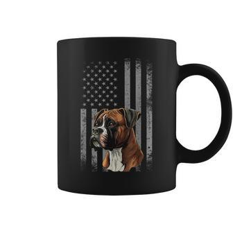 American Flag Usa Patriot Boxer Dog Dad Coffee Mug | Mazezy DE