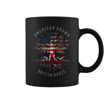 American Grown British Roots Usa Great Britain Flag Heritage Coffee Mug - Monsterry CA
