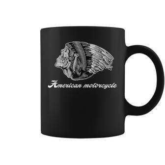 American Motorcycle Skull Native Indian Eagle Chief Vintage Coffee Mug - Monsterry