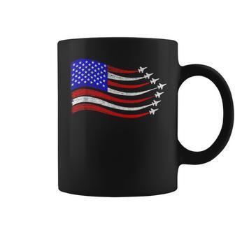 American Patriotic Fighter Jets Usa Flag Waving 4Th Of July Coffee Mug | Mazezy AU