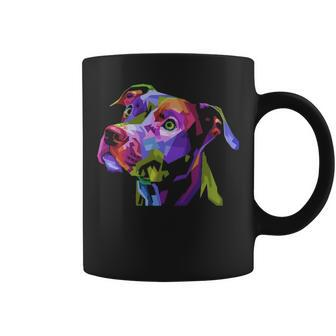 American Pitbull Terrier Pop Art Portrait For Dog Owners Coffee Mug | Mazezy