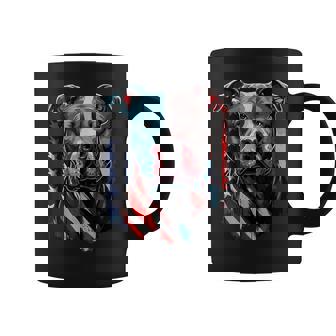 American Pitbull Terrier Usa Flag Patriotic Dog Coffee Mug - Seseable