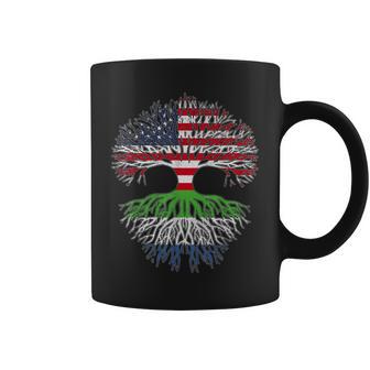 American Raised With Sierra Leonean Roots Usa Flag Coffee Mug - Monsterry AU