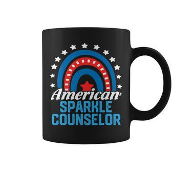 American Sparkle Counselor Rainbow Usa Flag 4Th Of July Coffee Mug - Monsterry AU
