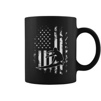 American Us Flag Surfing Surfer Coffee Mug | Mazezy