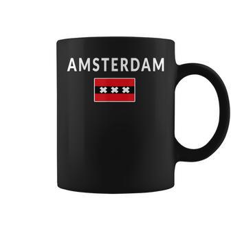 Amsterdam Netherlands Flag Souvenir Coffee Mug - Monsterry CA