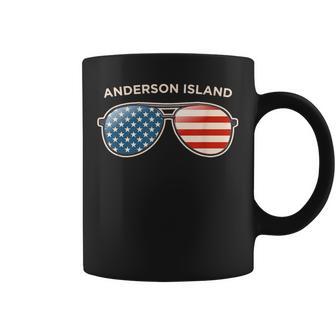 Anderson Island Wa Vintage Us Flag Sunglasses Coffee Mug - Monsterry DE