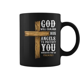 Angels Bible Verse Psalm 9111 Church Religion Coffee Mug - Monsterry