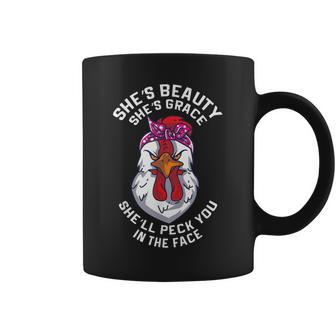 Angry Chicken Peck You In The Face Hen Animal Coffee Mug - Monsterry UK