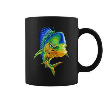 Angry Mahi Mahi Fish Sport Fishing Fisherman Sea Crew Coffee Mug - Monsterry UK