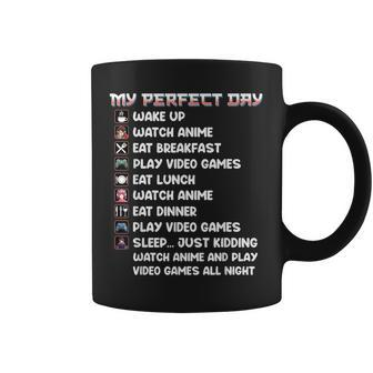 Anime Gamer My Perfect Day Watch Anime Play Video Game Coffee Mug - Seseable
