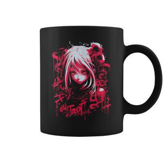 Anime Goth Girl Japanese Aesthetic Grunge Horror Coffee Mug - Seseable