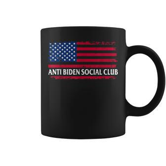 Anti Biden Social Club American Flag Retro Vintage Coffee Mug - Monsterry