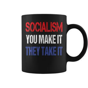 Anti-Socialism Saying Red White Blue Capitalist Coffee Mug - Monsterry AU
