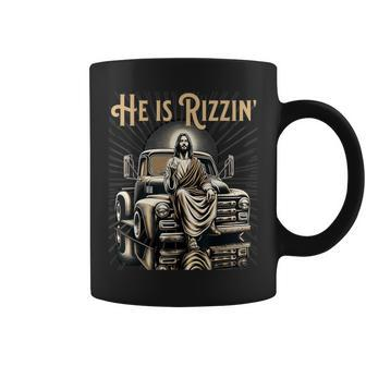 Antique Truck He Is Rizzin Jesus On Old Truck Coffee Mug - Monsterry CA