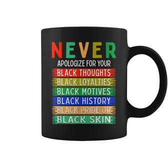 Never Apologize For Your Blackness Black History Month Coffee Mug - Monsterry