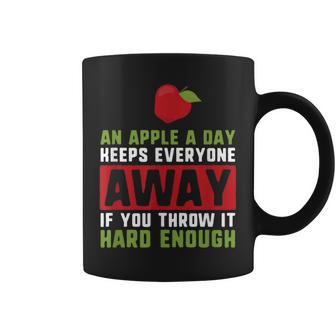 An Apple A Day Keeps Anyone Away If You Throw It Hard Enough Coffee Mug - Monsterry UK