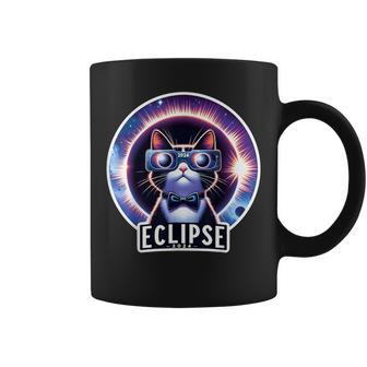 April 2024 Solar Eclipse Cat Wearing Solar Eclipse Glasses Coffee Mug | Mazezy