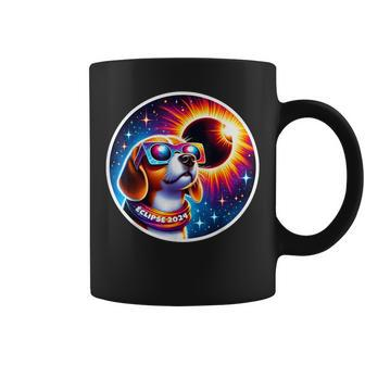 April 2024 Solar Eclipse Dog Wearing Solar Eclipse Glasses Coffee Mug - Monsterry