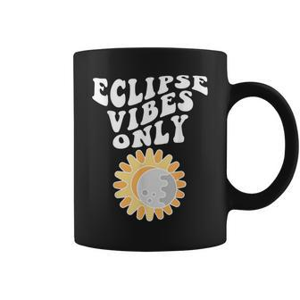April 8 2024 Eclipse Vibes Only Cute Retro Solar Eclipse Coffee Mug - Seseable