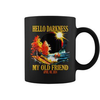 April 8 2024 Hello Darkness My Old Friend Eclipse Coffee Mug - Monsterry