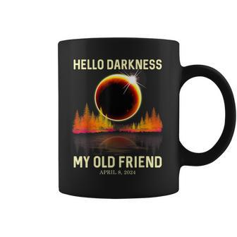 April 8 2024 Hello Darkness My Old Friend Eclipse Coffee Mug - Seseable