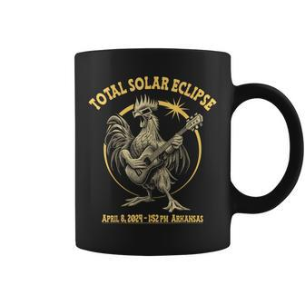 April 8 2024 Total Solar Eclipse In Arkansas Guitar Rooster Coffee Mug | Mazezy