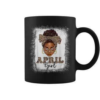 April Girls Afro Messy Bun Bleached Black Birthday Coffee Mug - Seseable