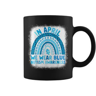 In April We Wear Blue Autism Awareness Rainbow Autism Coffee Mug | Mazezy AU
