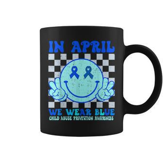 In April We Wear Blue Child Abuse Prevention Awareness Coffee Mug | Mazezy