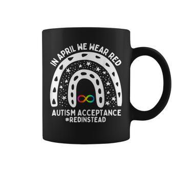 In April We Wear Red Autism Awareness Acceptance Red Instead Coffee Mug | Mazezy CA
