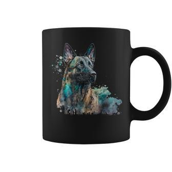 Aquarell Splash Dutchie Hollandse Herder Dutch Shepherd Tassen - Geschenkecke