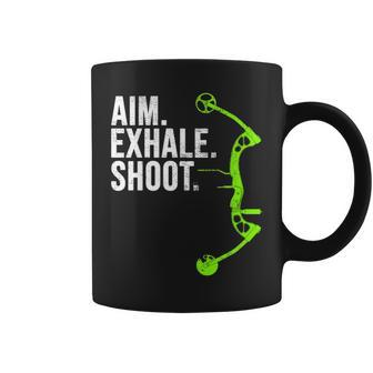 Archery Bow Aim Exhale Shoot Coffee Mug | Mazezy