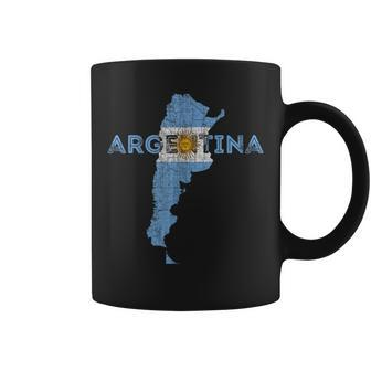 Argentinian Map And Flag Souvenir Distressed Argentina Coffee Mug - Monsterry CA