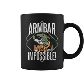 Armbar Me Impossible Strong Dinosaur Coffee Mug - Monsterry