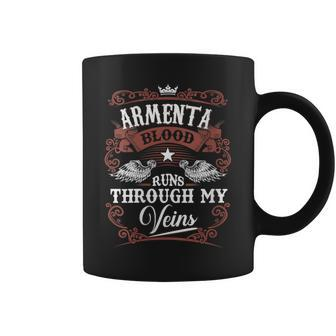 Armenta Blood Runs Through My Veins Vintage Family Name Coffee Mug - Seseable