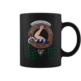 Armstrong Scottish Clan Badge & Tartan Coffee Mug - Seseable