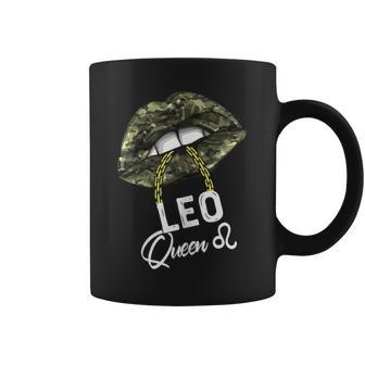 Army Leo Queen Lips Camouflage Military Green Coffee Mug - Monsterry DE