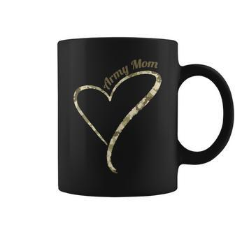 Army Mom Proud Military Mother Camouflage Heart Coffee Mug - Monsterry AU