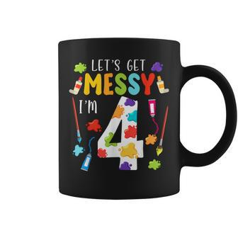 Art Painting 4Th Birthday Artist 4 Years Old Party Theme Coffee Mug - Monsterry UK