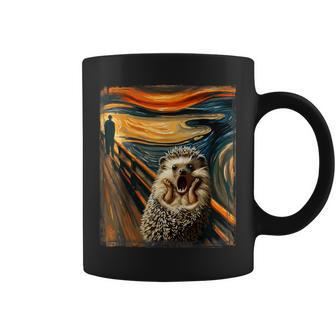 Artsy Scream For Hedgehog Lovers Artistic Hedgehog Coffee Mug - Monsterry