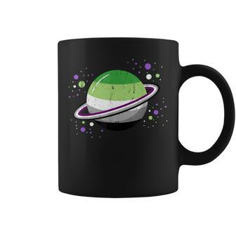 Asexual Aromantic Space Planet Vintage Coffee Mug - Monsterry AU